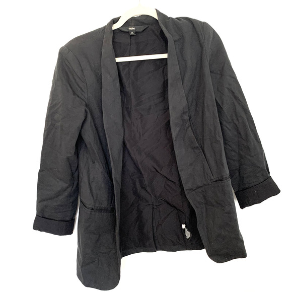 Mossimo Black Cotton Blend Long Sleeve Open Front Jacket S - Picture 1 of 5